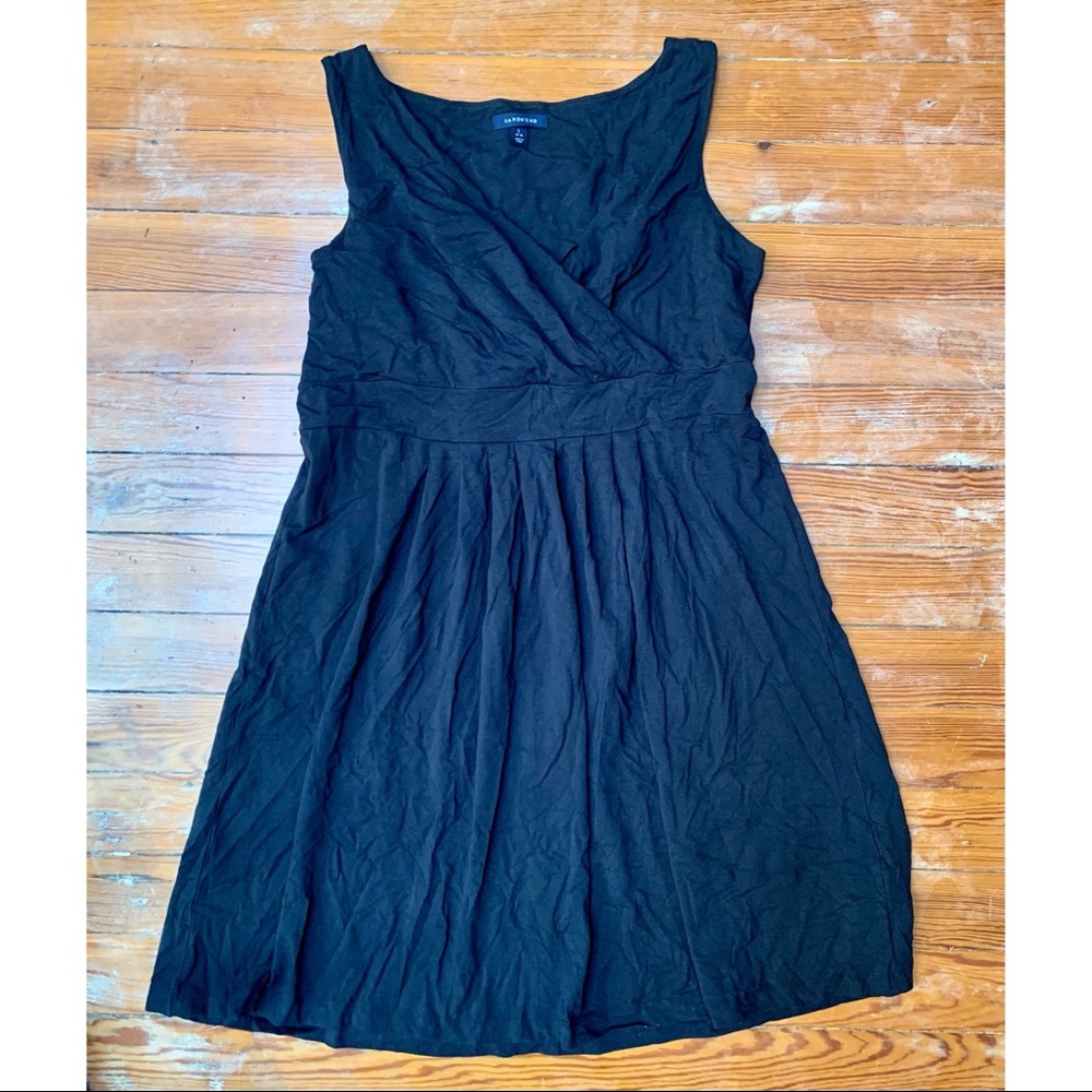 MIDI black cotton dress